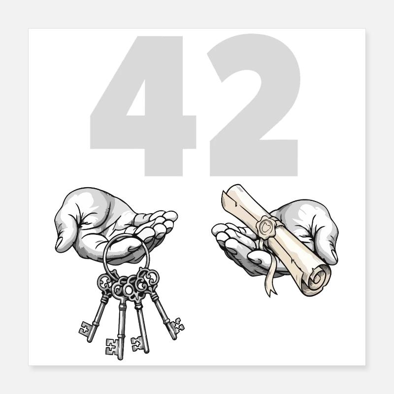 Forty-Two Keys and Scroll Poster 16" x 16" (40x40 cm)