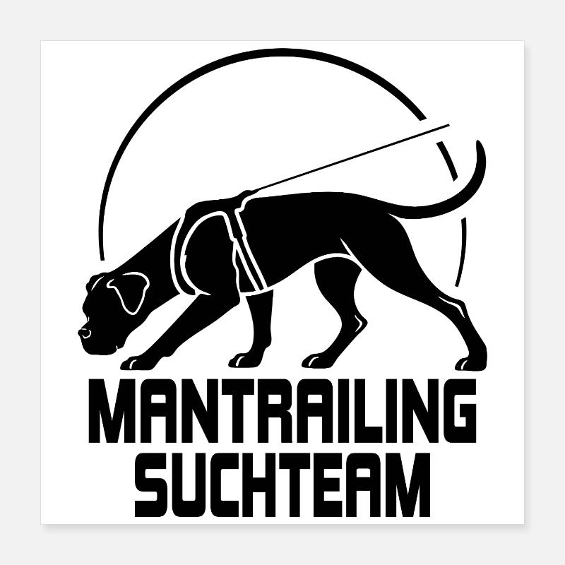 Boxer Mantrailing Suchteam Hunde Wilsigns Poster 40x40 cm