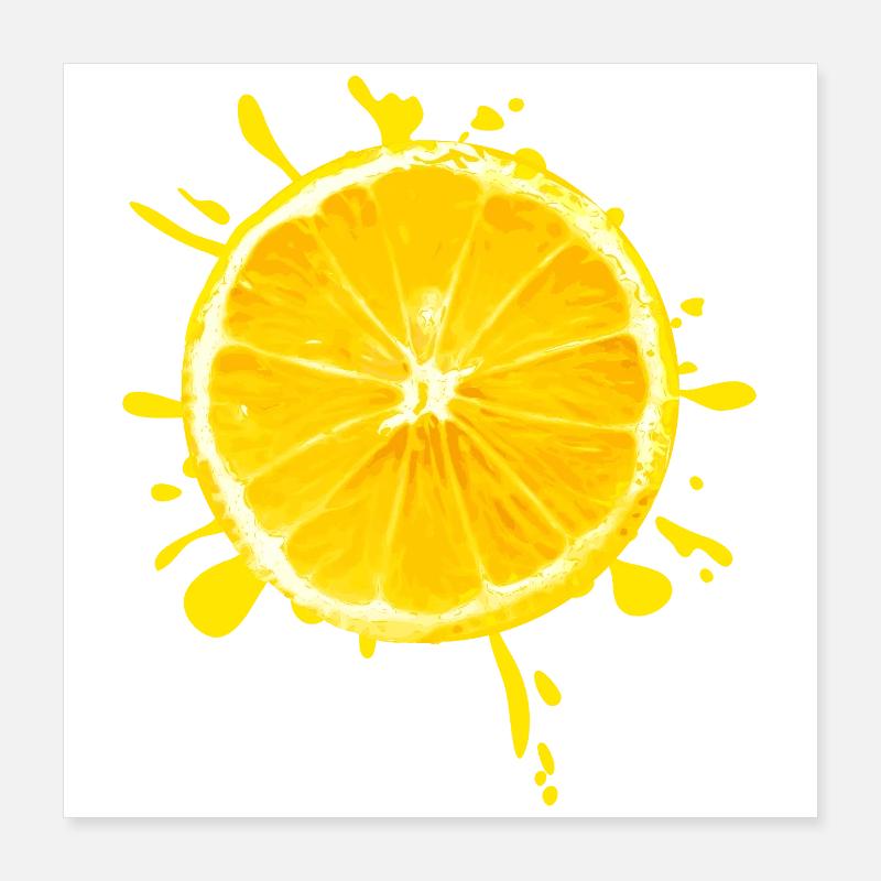 Jaune éclaboussure d’agrumes Poster 40 x 40 cm