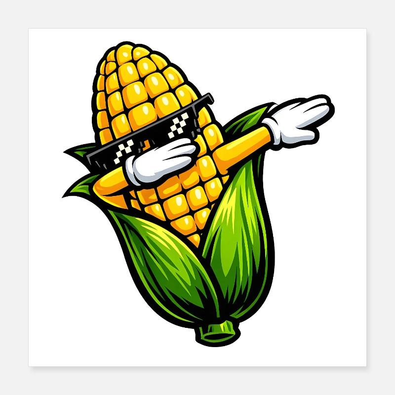 Dabbing corn on the cob Poster 16" x 16" (40x40 cm)