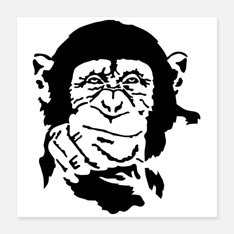 monkey Poster 16" x 16" (40x40 cm)