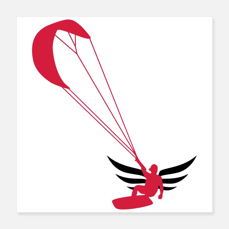 Kiteboarding / Kitesurfing / Kitesurf / Poster 40 x 40 cm
