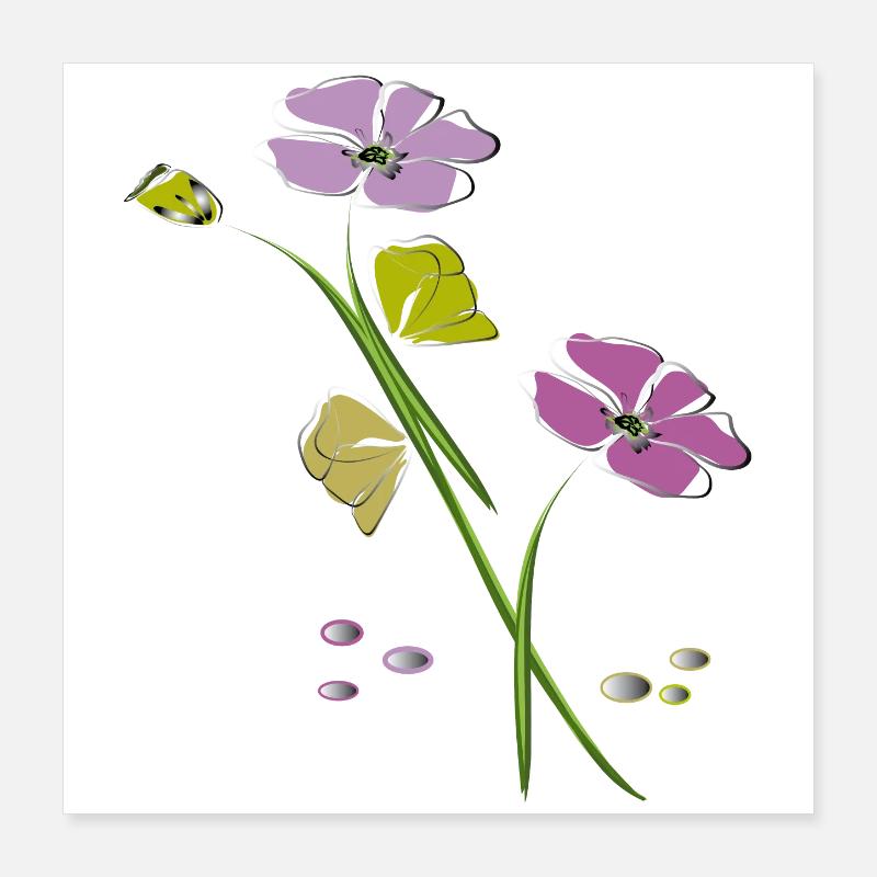 Blumen, Flowers Poster 16" x 16" (40x40 cm)