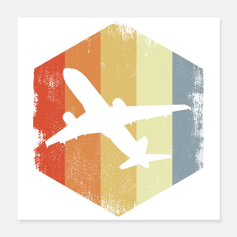 Vintage Jet Airplane Poster 16" x 16" (40x40 cm)
