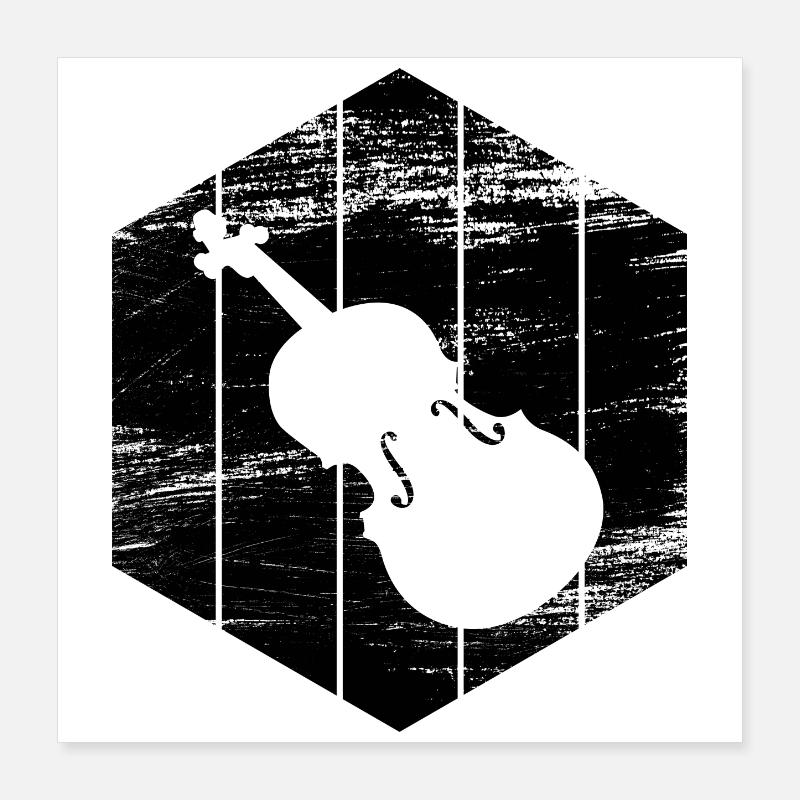 Dessin de violon Poster 40 x 40 cm