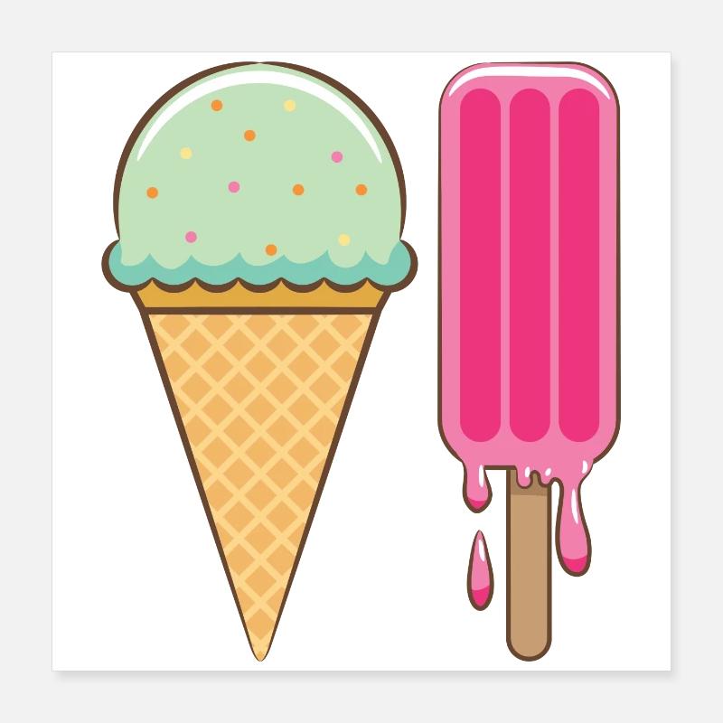 Ich mag Eis Poster 40x40 cm