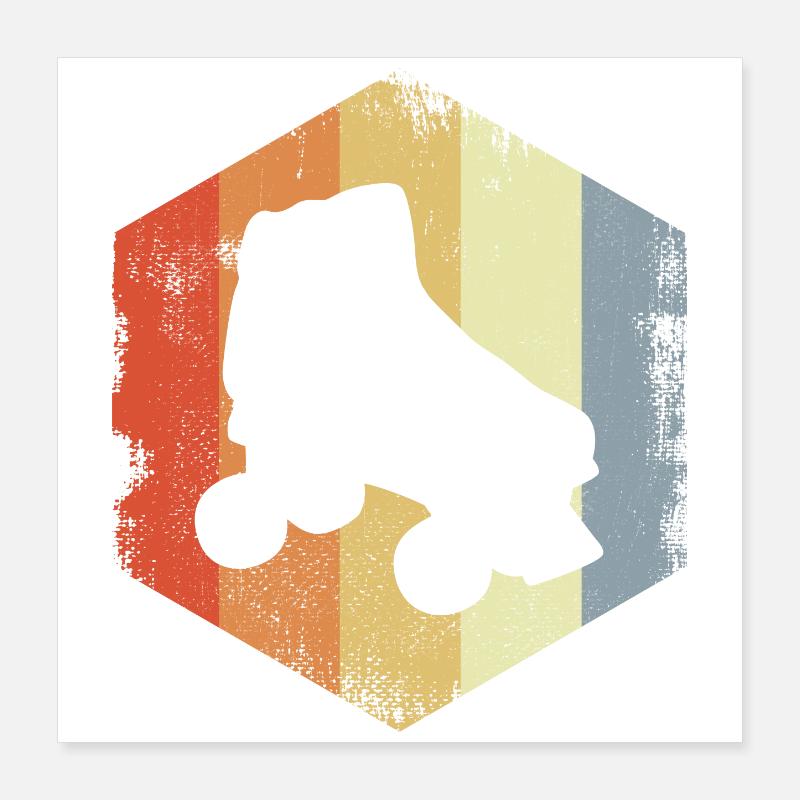 Retro Rollschuhe Poster 40x40 cm