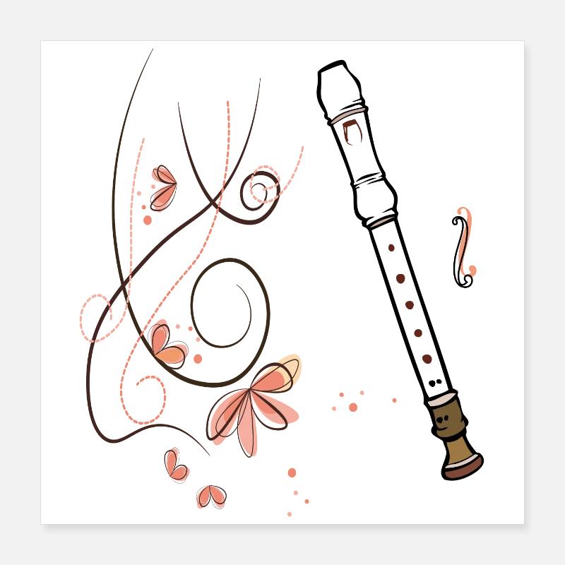 Recorder Music Poster 16" x 16" (40x40 cm)