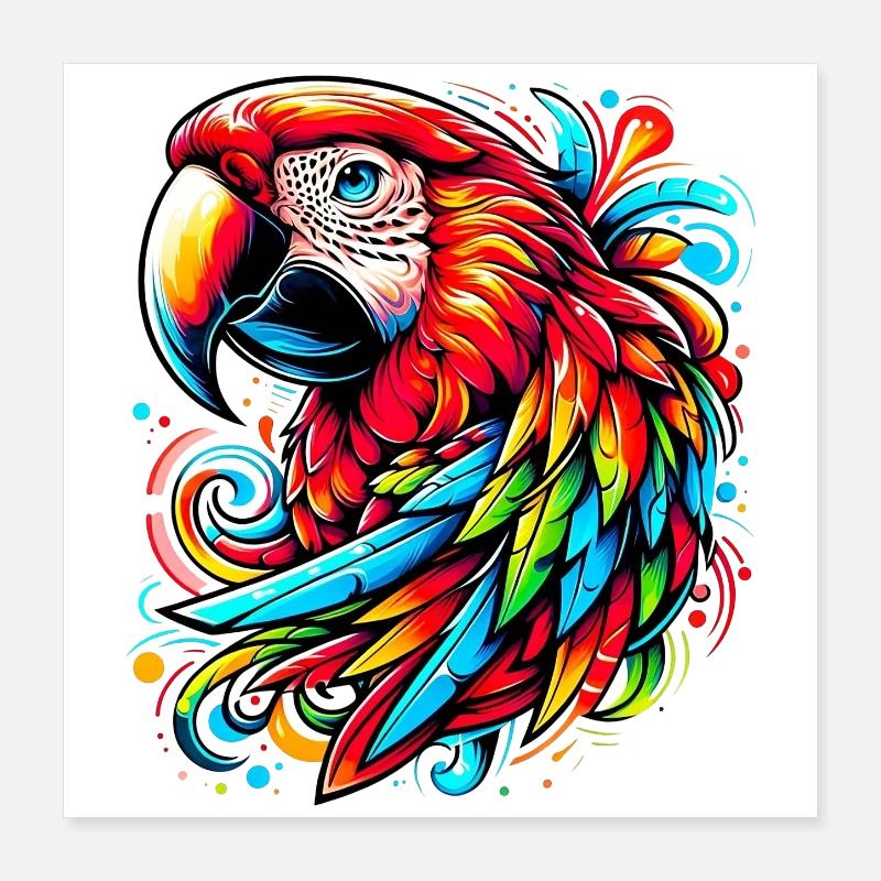 Perroquet Poster 40 x 40 cm