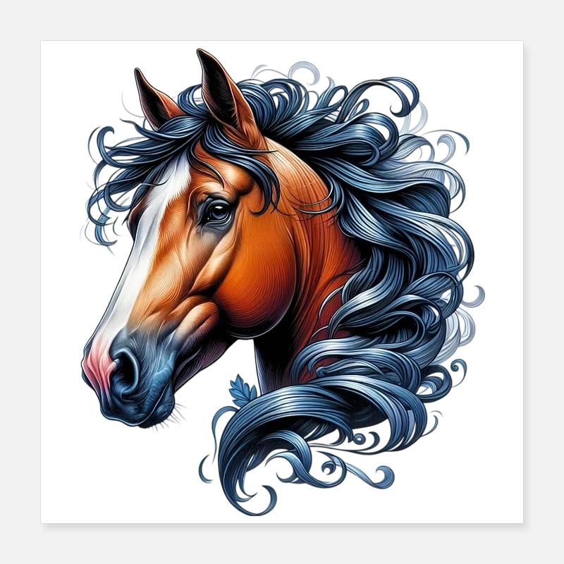 Pferd Poster 40x40 cm