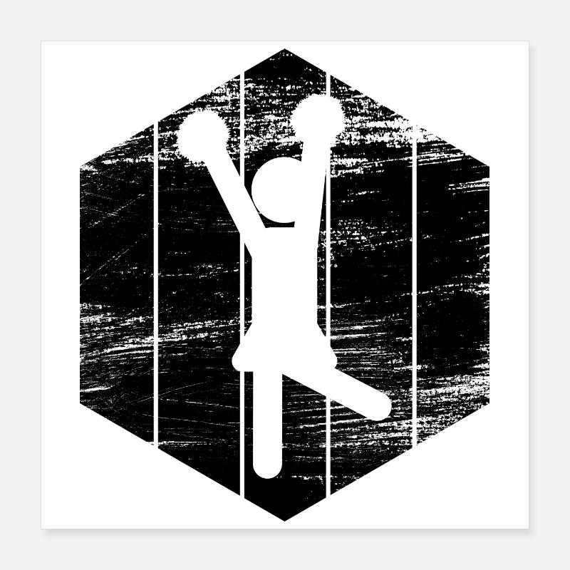 Cheerleader Stick Figures Poster 16" x 16" (40x40 cm)