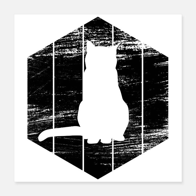 Dessin de chat Poster 40 x 40 cm