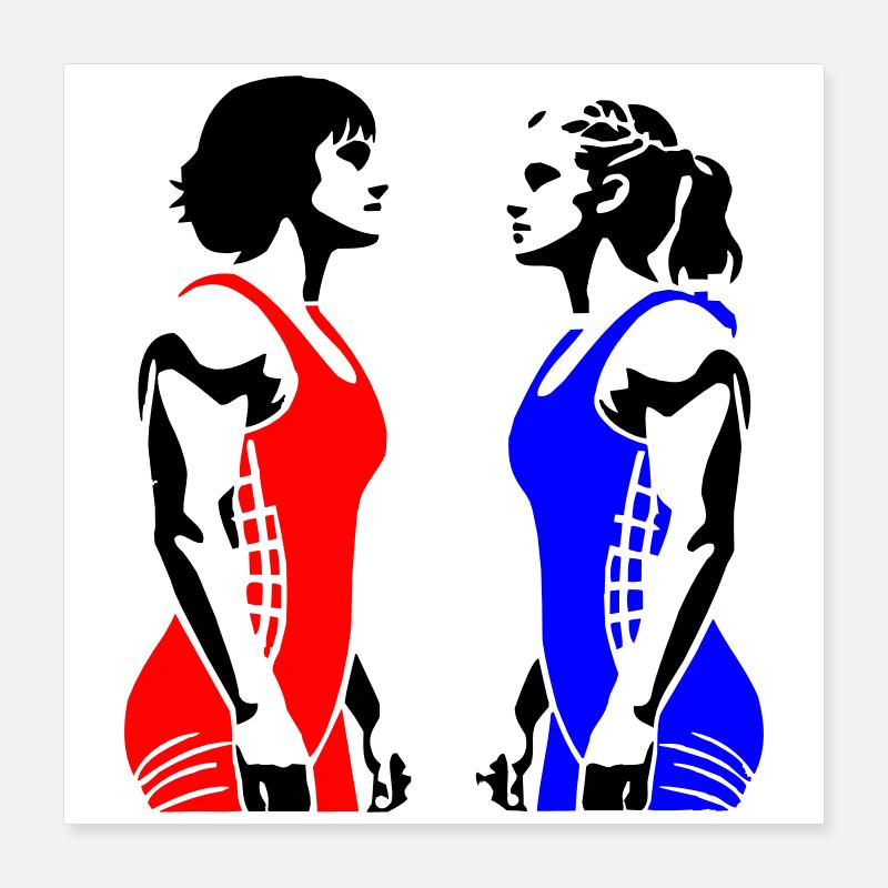 Frauen Ringen Poster 40x40 cm