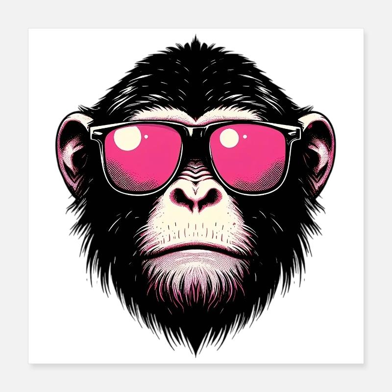 Singe Poster 40 x 40 cm