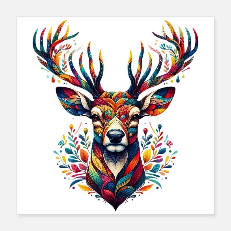 Hirsch Poster 40x40 cm