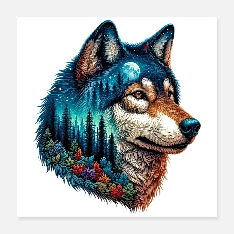 Wolf Poster 40x40 cm