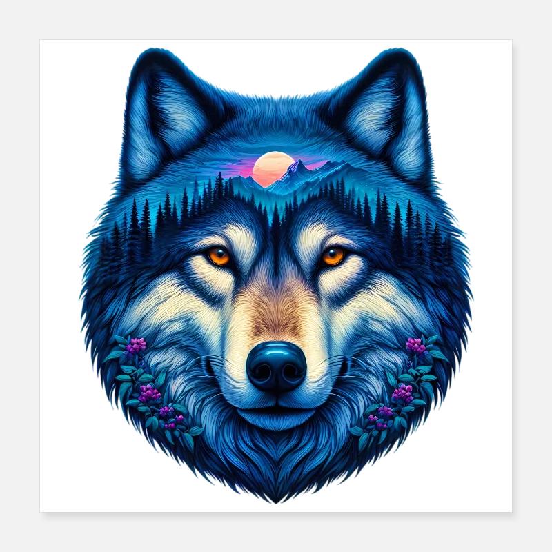 Wolf Poster 16" x 16" (40x40 cm)