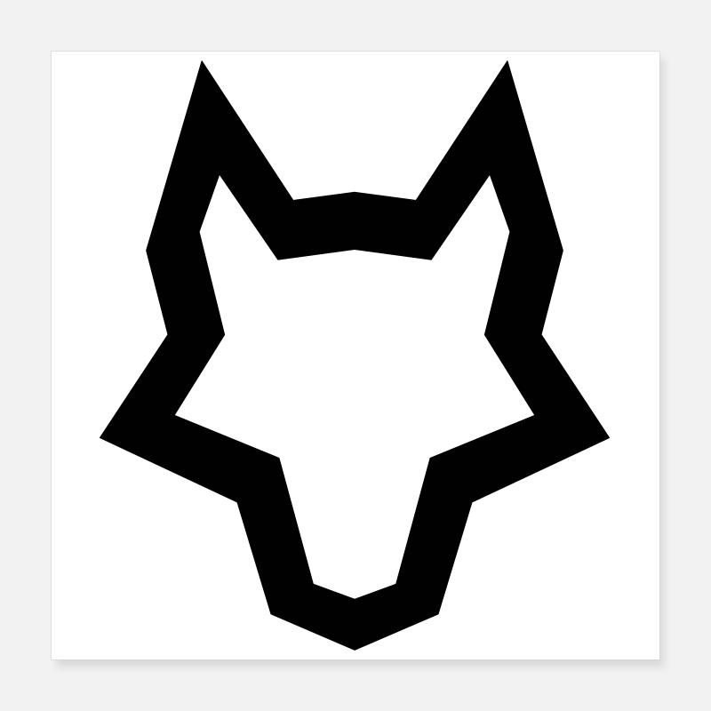 LOGO des Wolfes Poster 40x40 cm
