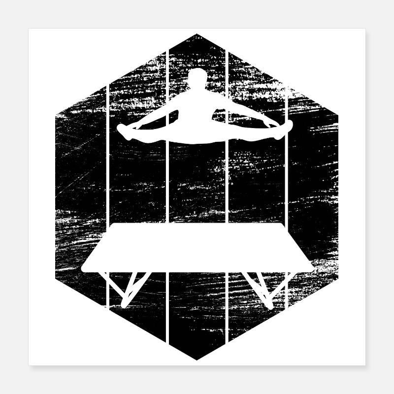 Trampoline Artist Drawing Poster 16" x 16" (40x40 cm)