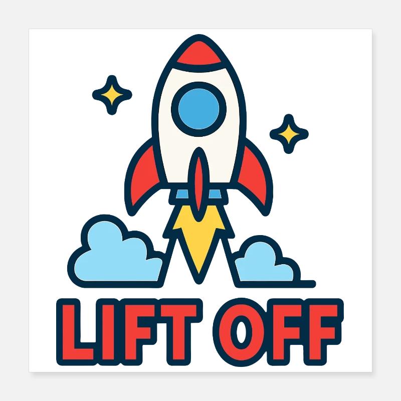 Galactic Ascension - Rocket Design Poster 16" x 16" (40x40 cm)
