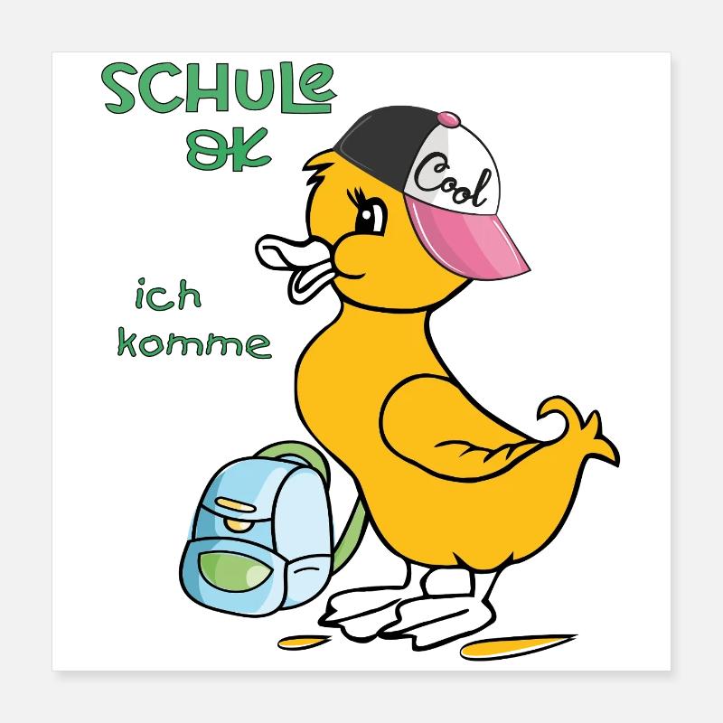 Schule ok, ich komme Einschulung Poster 40x40 cm