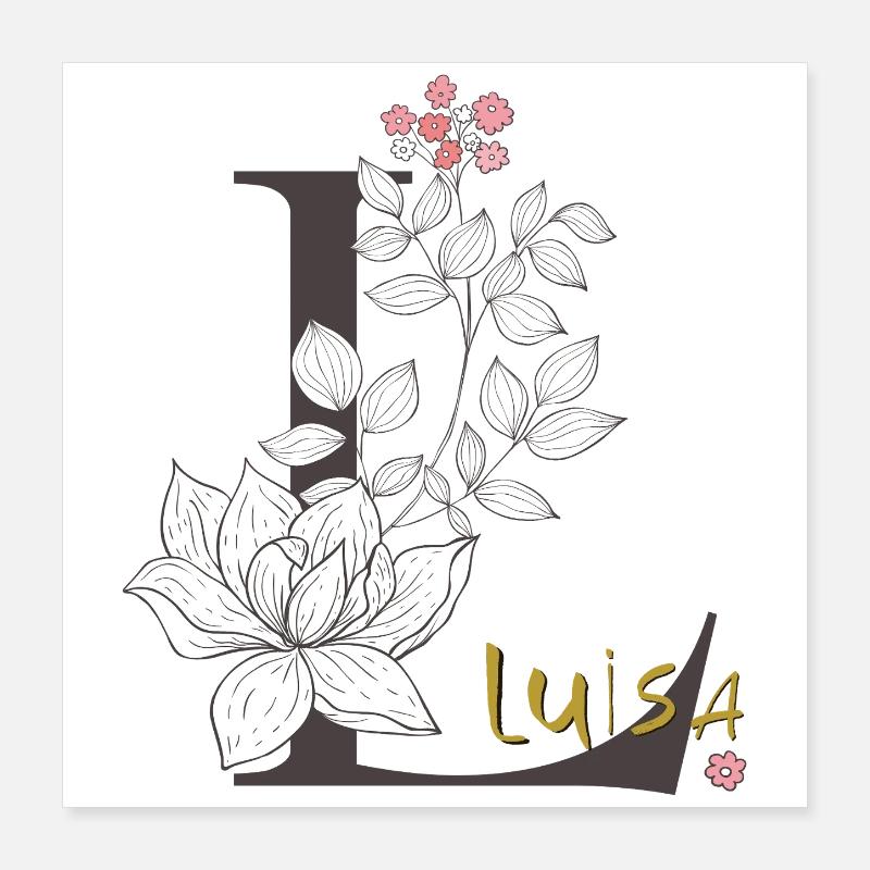 Buchstabe L  Luisa Poster 40x40 cm
