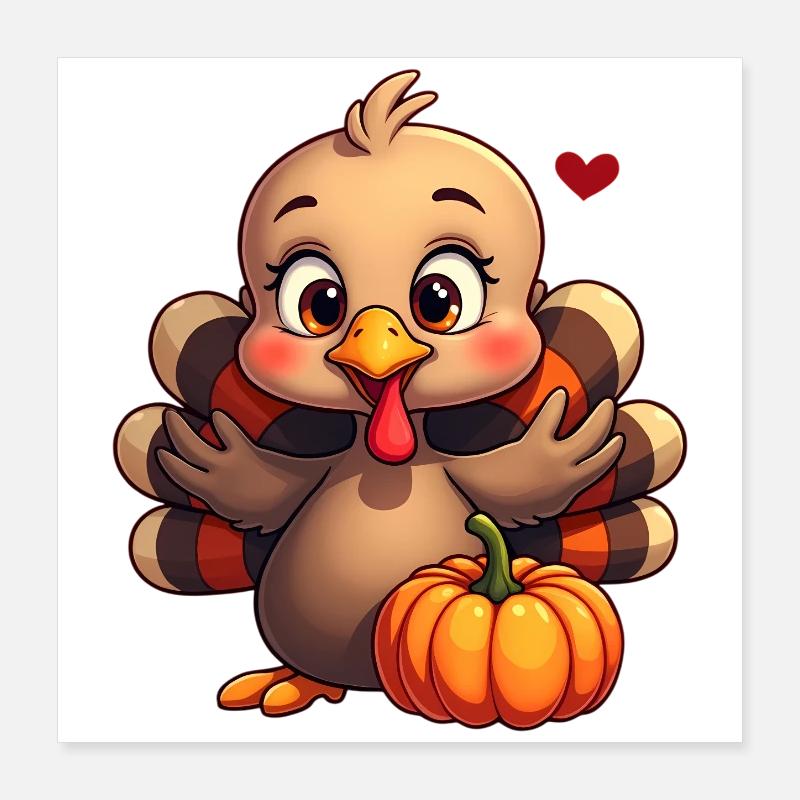 Bébé dinde de Thanksgiving Poster 40 x 40 cm