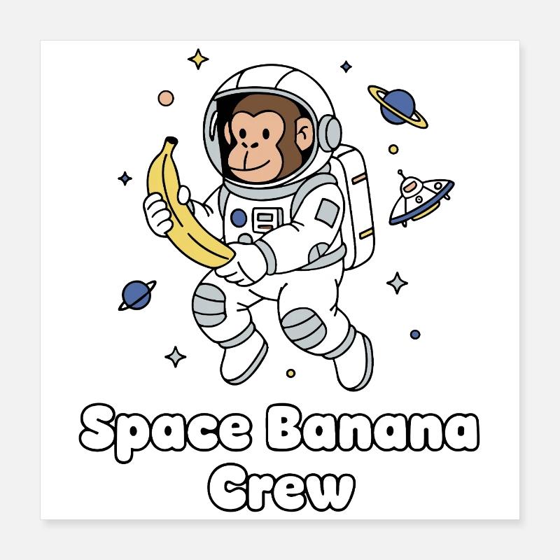 Équipage Space Banana Poster 40 x 40 cm