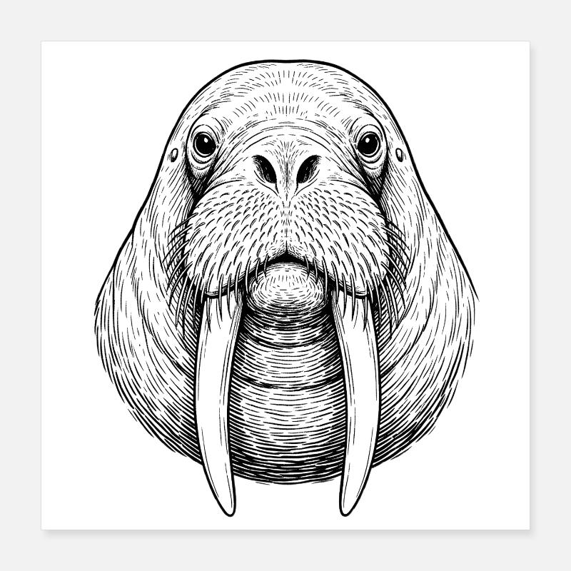 Walrus Poster 16" x 16" (40x40 cm)