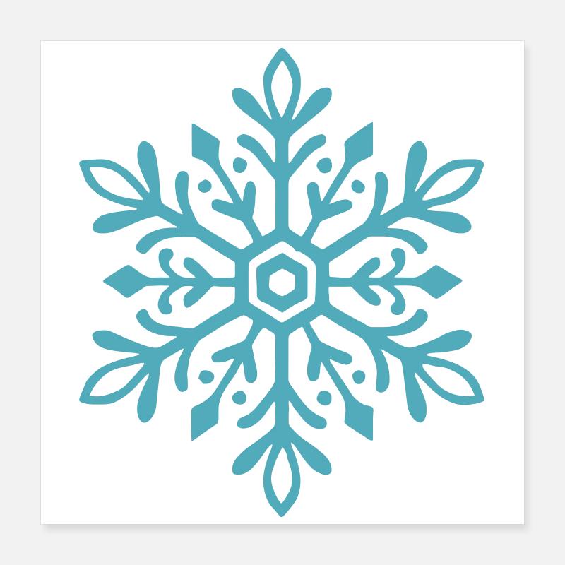 Flocon de neige | Montagne  | Ski | Snowboard Poster 40 x 40 cm