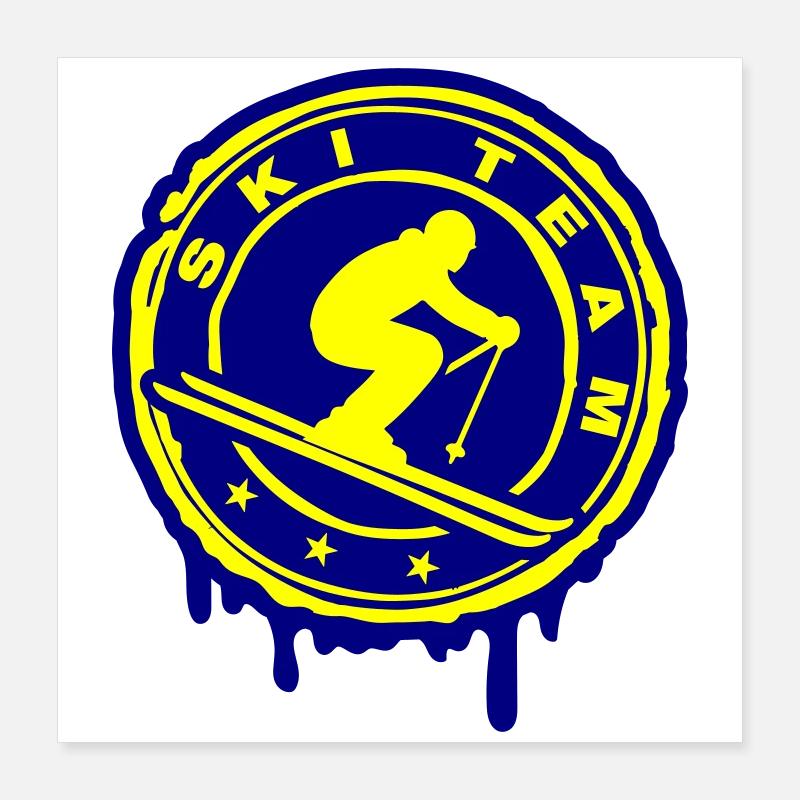 Équipe de ski Poster 40 x 40 cm