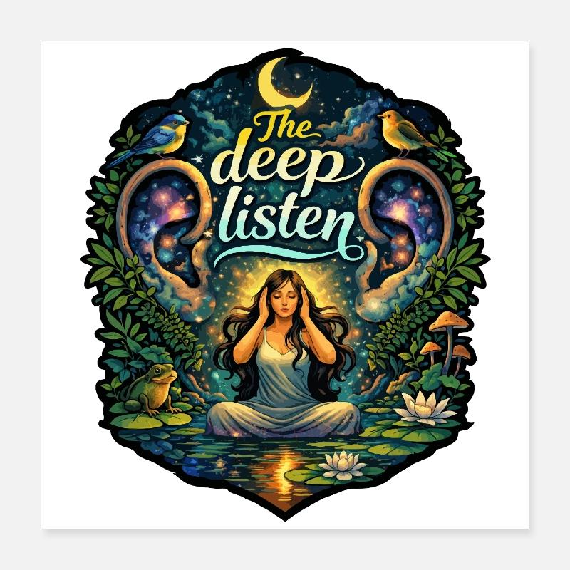 La Nuit Céleste de l’Écoute Profonde Poster 40 x 40 cm