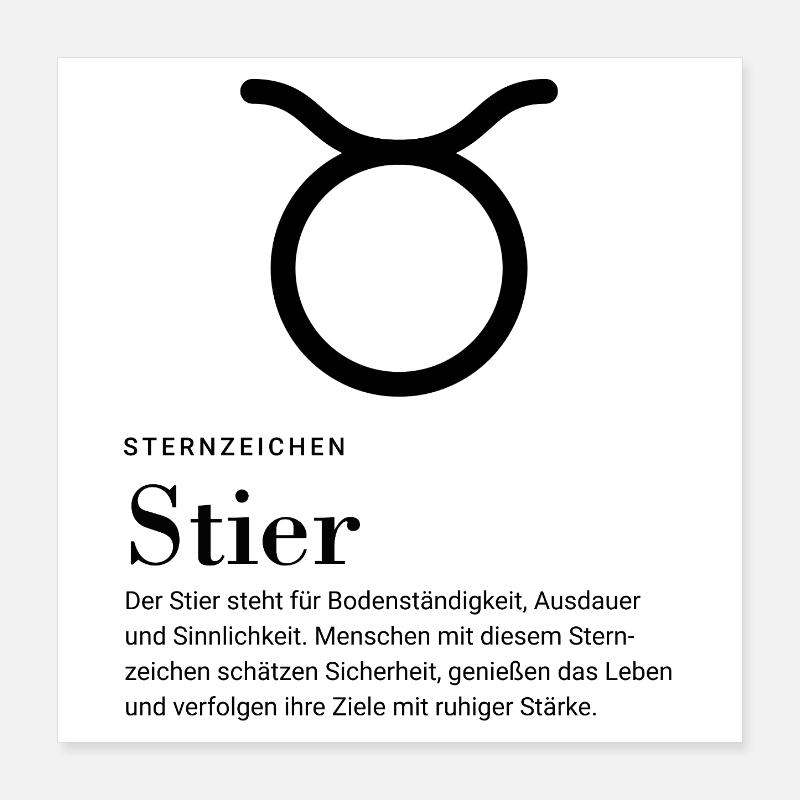 Sternzeichen Stier Poster 40x40 cm