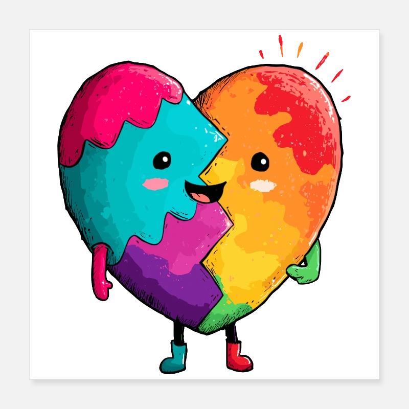 Rainbow Heart Hug Poster 16" x 16" (40x40 cm)