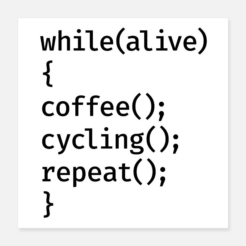 Coding Cycling Poster 40x40 cm