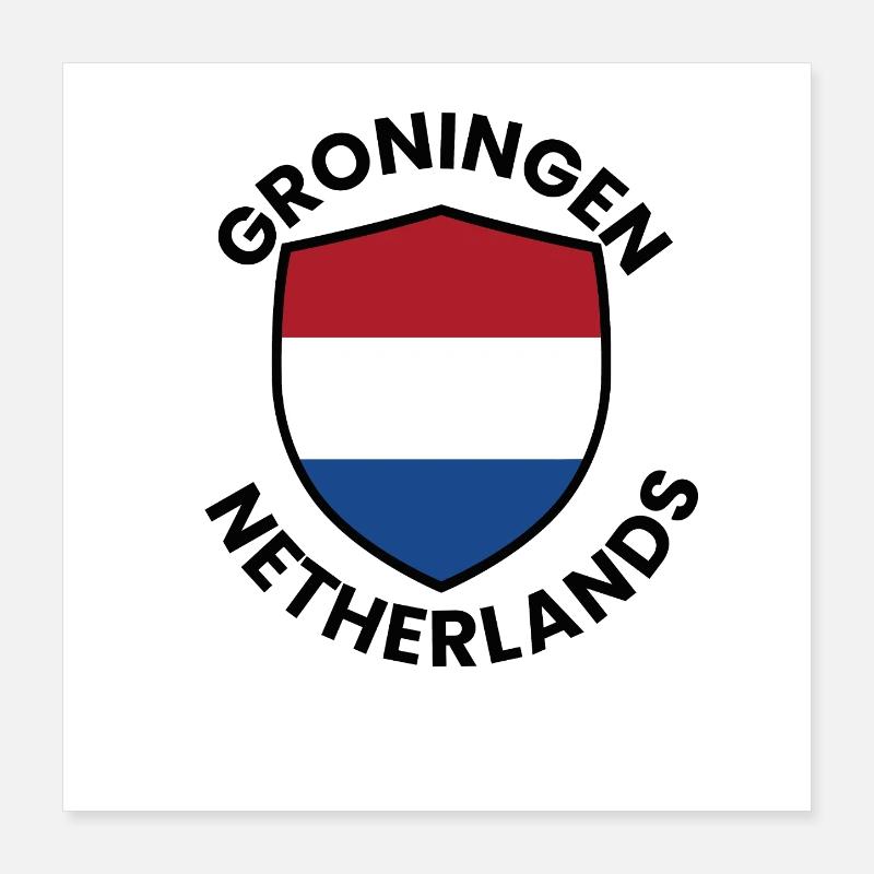 Groningen Shield Flag Poster 16" x 16" (40x40 cm)