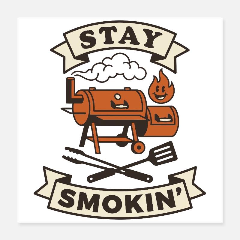 Raucher-Barbecuefleisch räuchert weiter Poster 40x40 cm