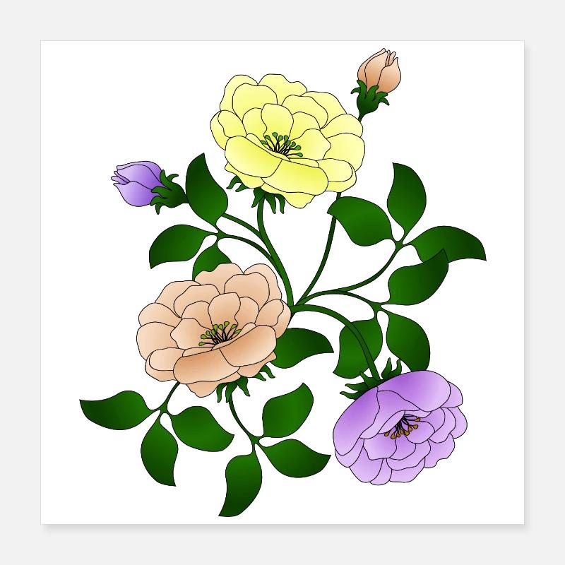 Blumen Poster 40x40 cm