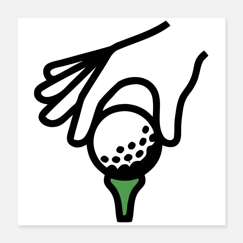 Golf Ball Tee Tee Golf Golf Club Golfer Poster 16" x 16" (40x40 cm)
