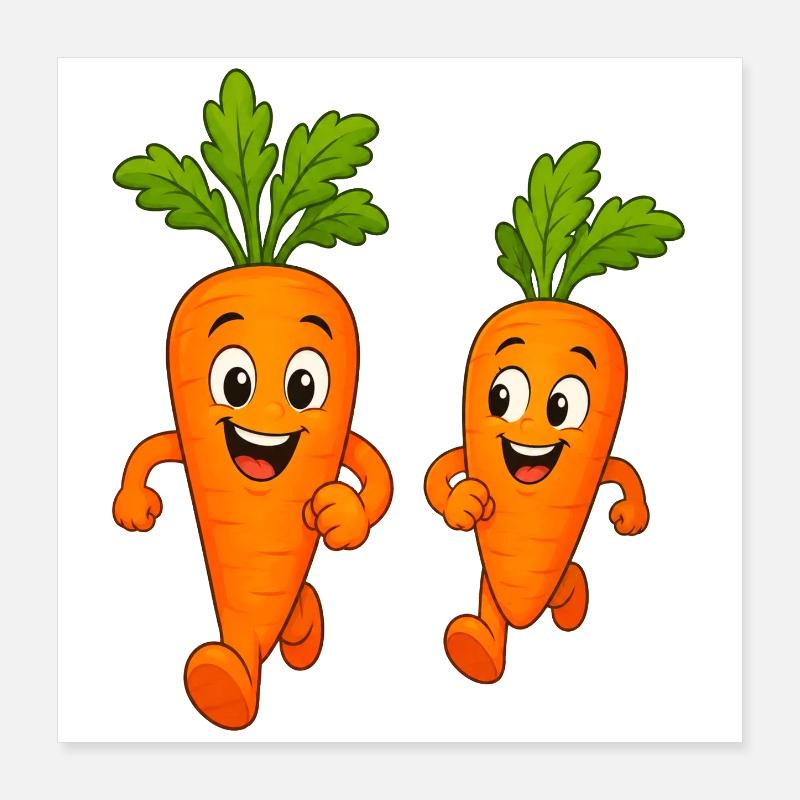 Carrots while jogging Poster 16" x 16" (40x40 cm)