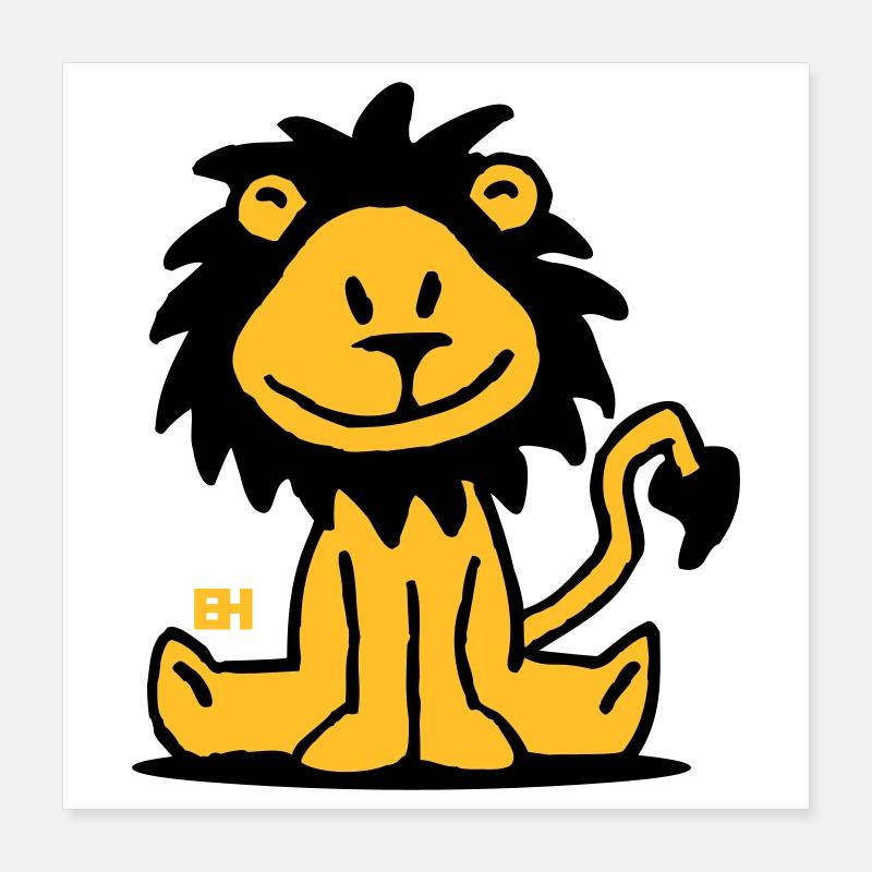 Lion Poster 40 x 40 cm