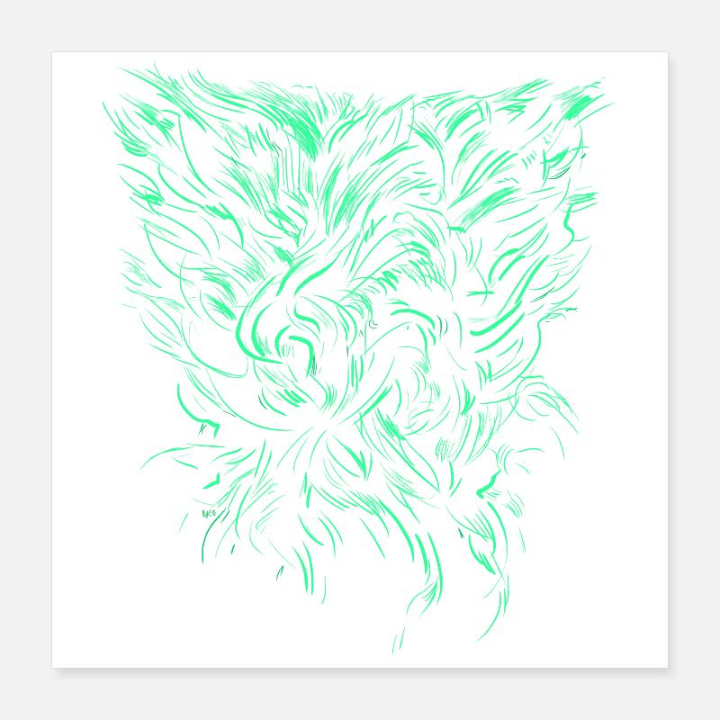 Alien Tribal / abstract Poster 16" x 16" (40x40 cm)