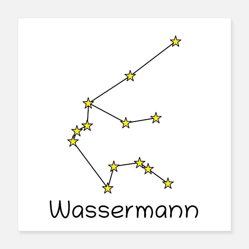 Sternzeichen Wassermann Poster 40x40 cm