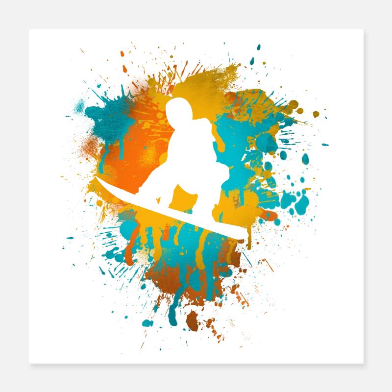 Snowboard Poster 40x40 cm