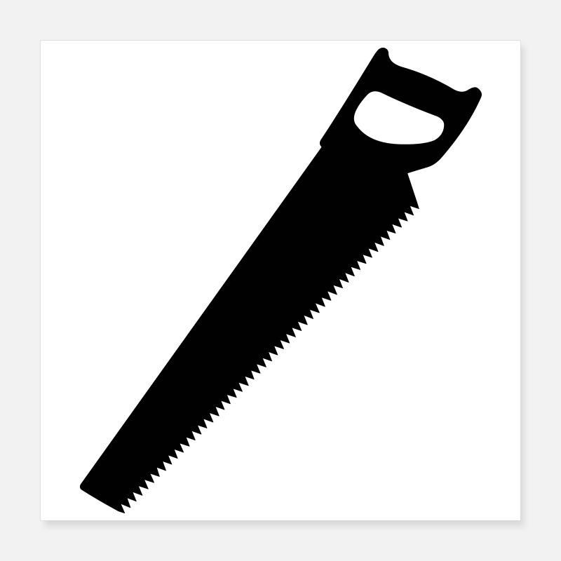 Saw for carpenter or woodworker logo Poster 16" x 16" (40x40 cm)