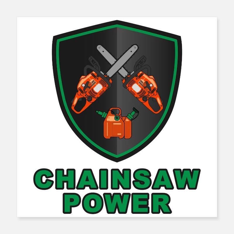 Blason de puissance de tronçonneuse - Boîte combi de carburant Poster 40 x 40 cm