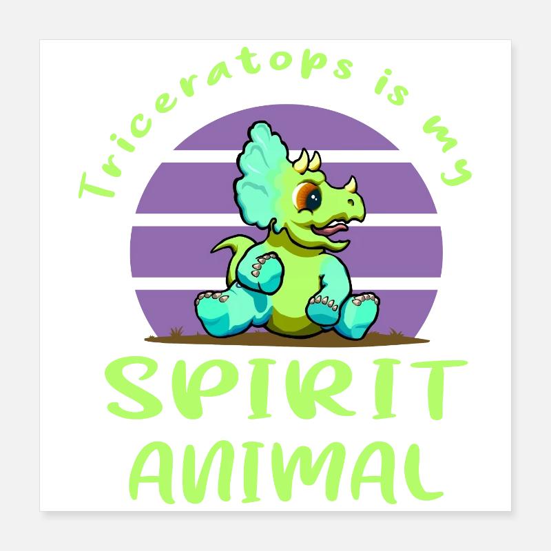 Tricératops Poster 40 x 40 cm