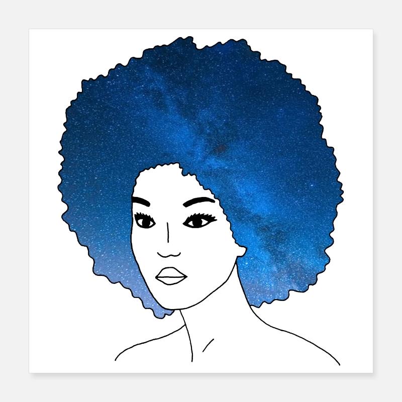 Chevelure étoilée Poster 40 x 40 cm