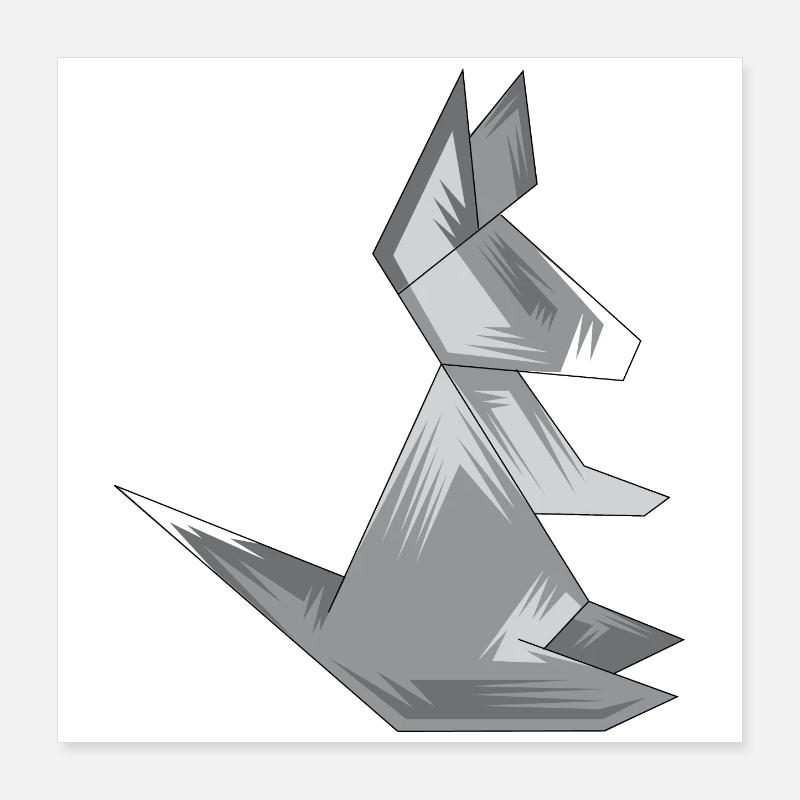 Geometry Rabbit Animals Symbol Logo icon Poster 16" x 16" (40x40 cm)