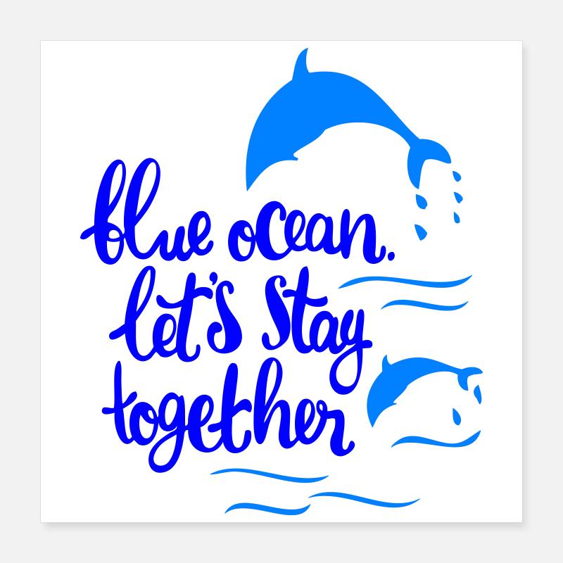 Dolphins, Ocean Poster 16" x 16" (40x40 cm)